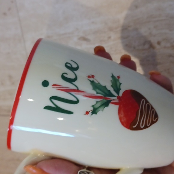 NWOT Lenox Holiday "Nice" Chocolate Covered Strawberry Mug - Picture 6 of 7